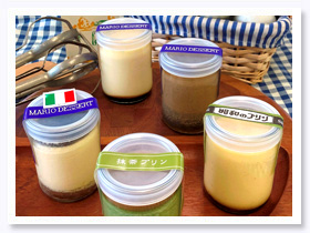 マリオのプリン（カスタード、昭和、エスプレッソ、ティラミス、抹茶）